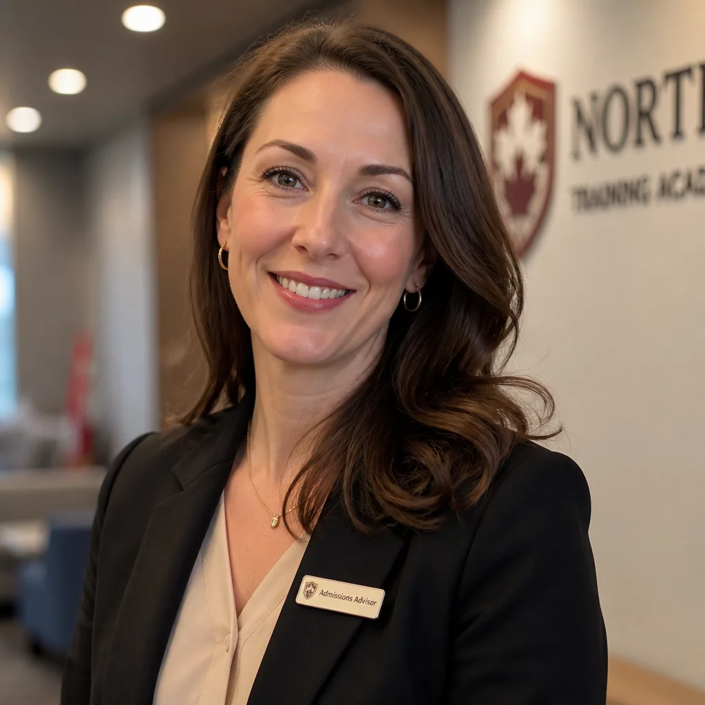 Senior admissions counselor smiling in Canada office