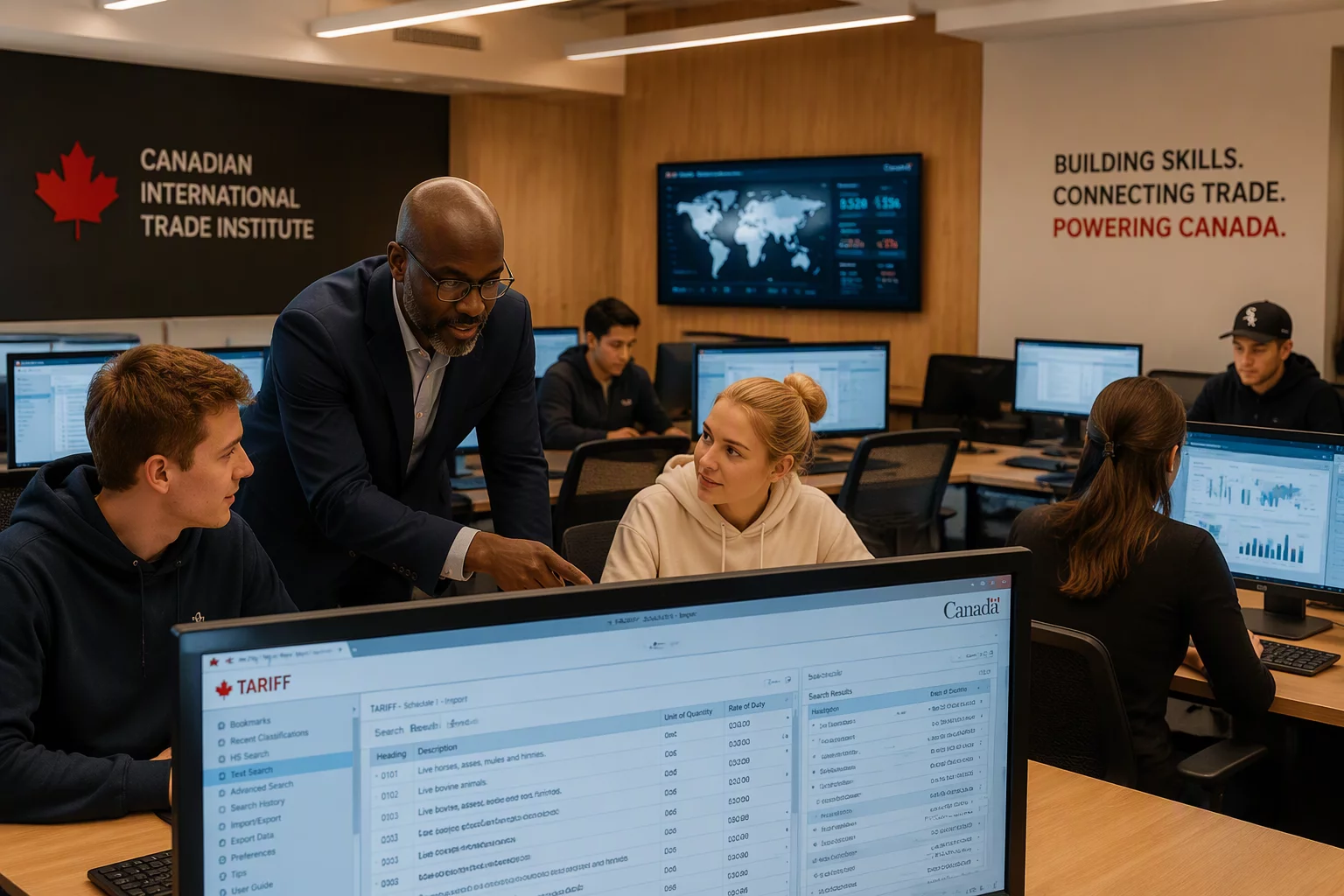 Customs tariff simulation classroom