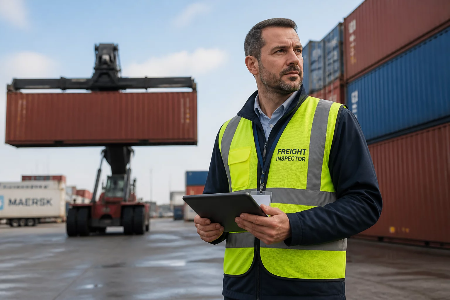Customs broker coordinating multi-modal freight shipments